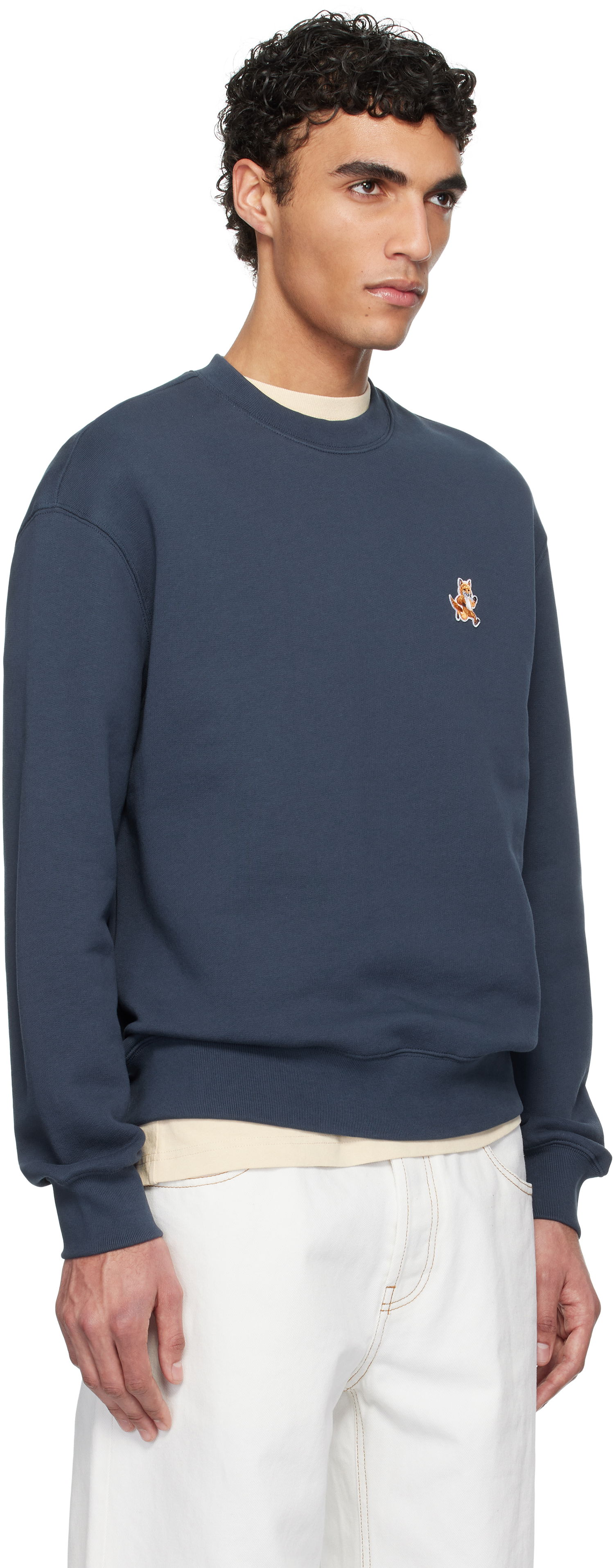 Pulover MAISON KITSUNÉ Maison Kitsuné Speedy Fox Patch Comfort Sweatshirt Mornarica | MM00313KM0321, 1