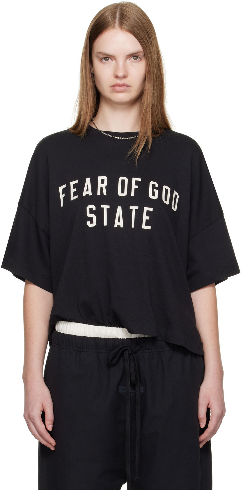 Majica Fear of God Fear of God ESSENTIALS Boxy T-shirt Črna | 125SP257160FW
