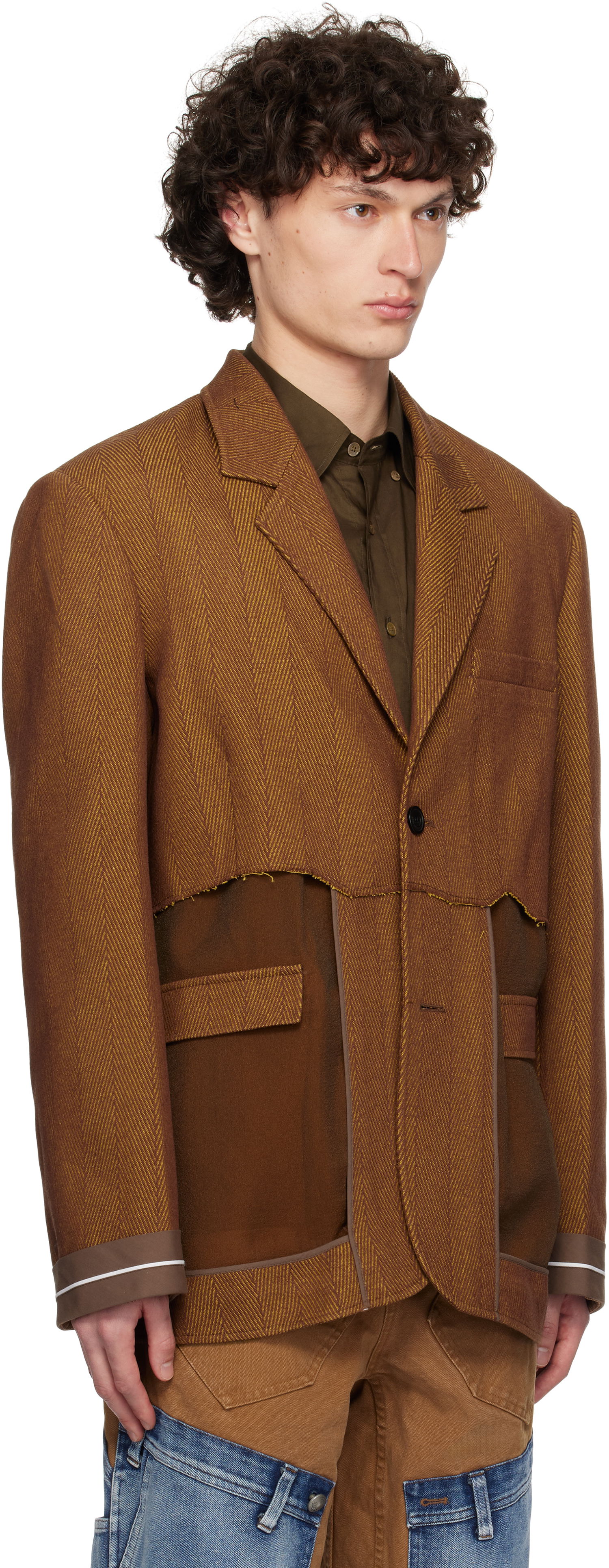 Jakna Andersson Bell Andersson Bell Inside Out Herringbone Blazer Rjava | awa699u, 1