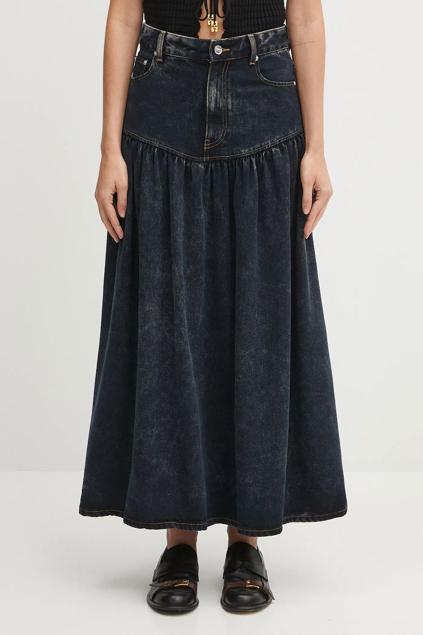 Krila GANNI GANNI A-Line Maxi Denim Skirt Modra | J1759