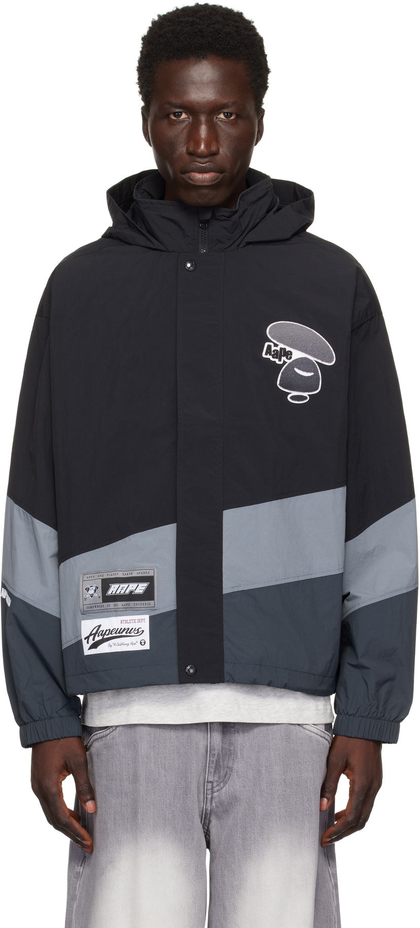 Vetrovka AAPE by A Bathing Ape AAPE By A Bathing Ape Main Lightweight Jacket Črna | AAPLJM7671XXNBKX