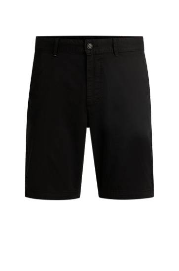 Kratke hlače BOSS Slim-Fit Stretch Cotton Twill Shorts Črna | 50536723
