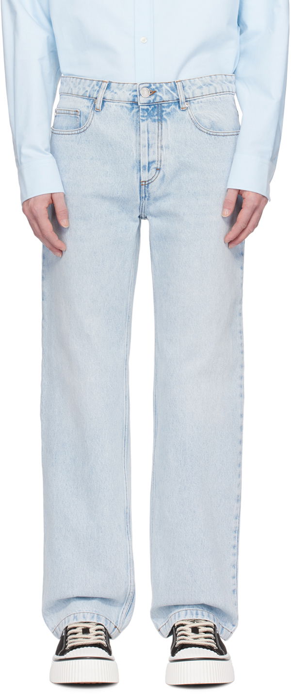 Kavbojke AMI Paris Classic-Fit Jeans Modra | UTR500.DE0027