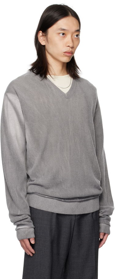 Pleteni pulover OUR LEGACY Our Legacy Parallel V-Neck Sweater Siva | M4253PGS, 1