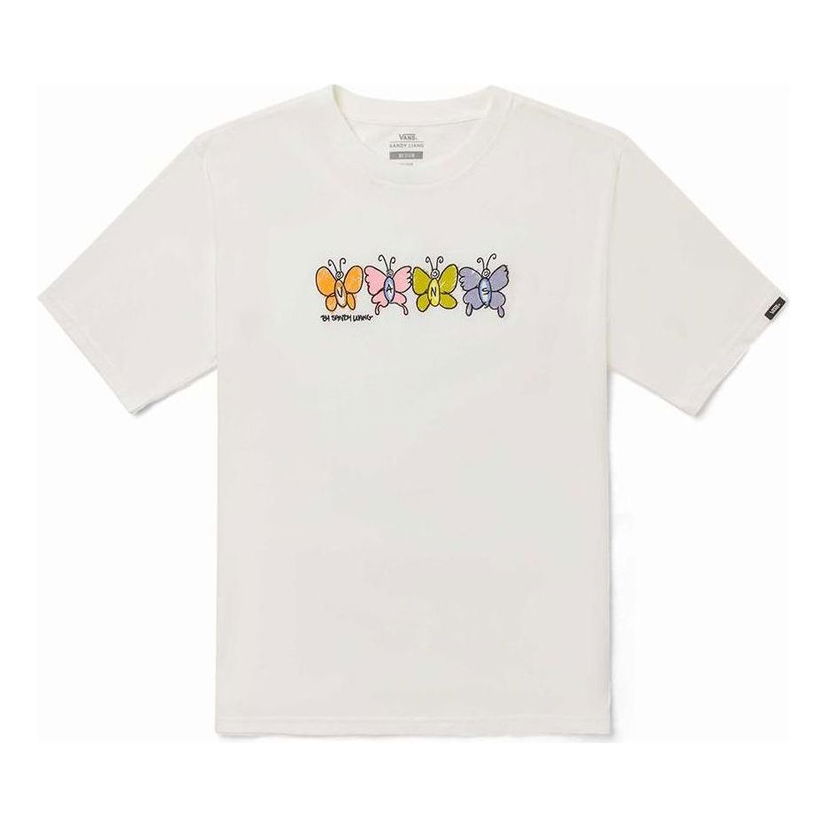 Majica Vans Liang Butterflies Graphic T-Shirt Bela | VN0A7SDT3KS