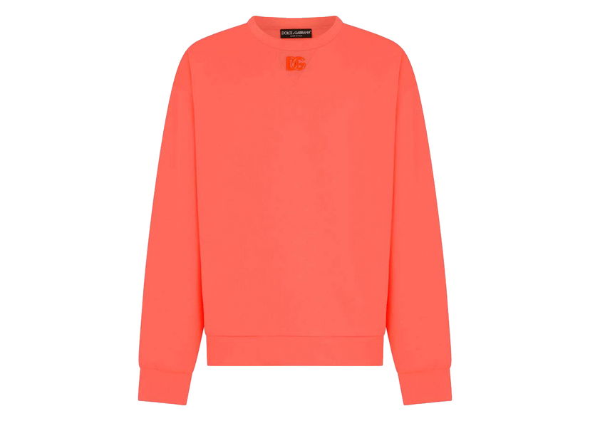 Pulover Dolce & Gabbana Jersey Metal DG Logo Sweatshirt Pink Roza | G9VA5ZHU7LAR3722