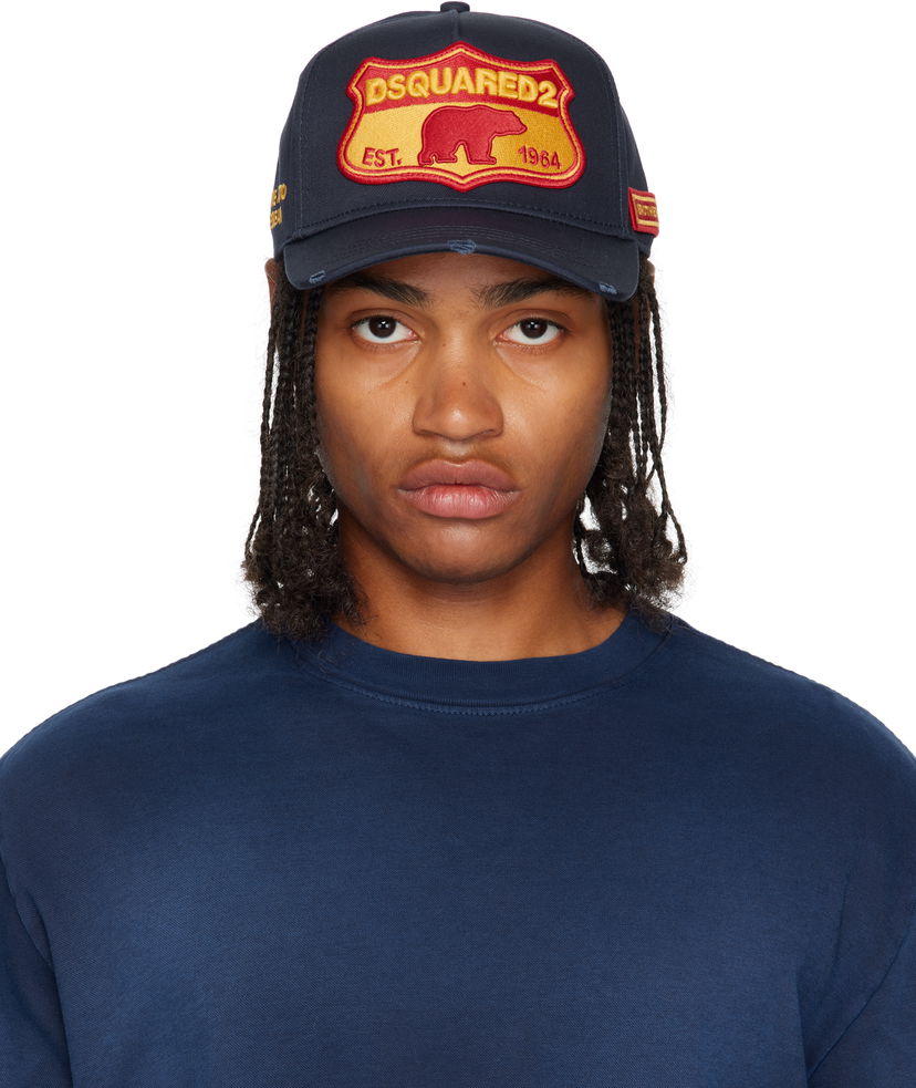 Kapa DSQUARED2 Dsquared2 Baseball Cap with Patch Mornarica | BCM0493 05C00001 3073
