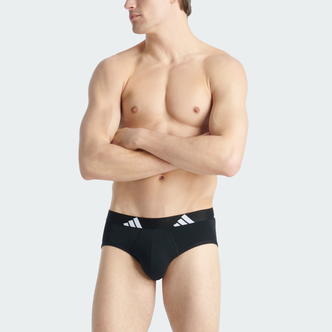 Spodnje perilo in nogavice adidas Performance Active Flex Cotton Briefs 3-Pack Črna | JK3936, 0