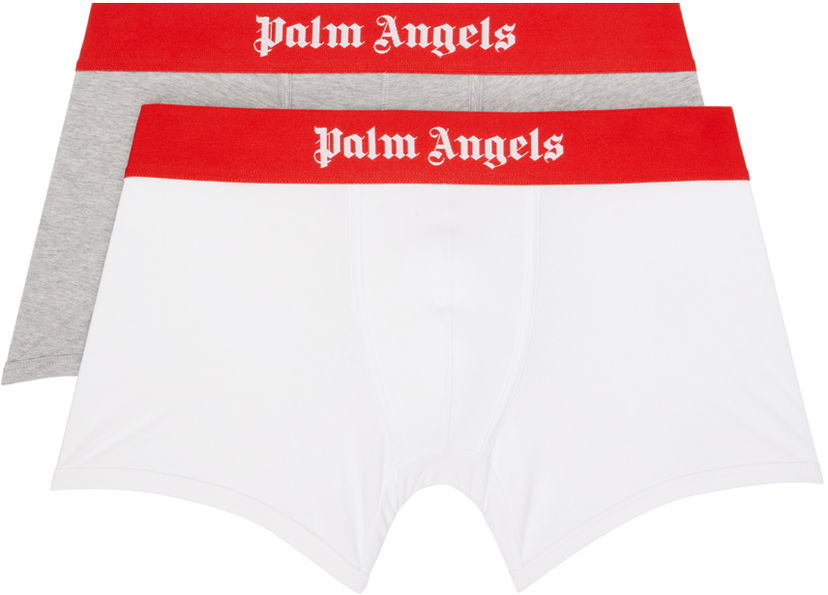 Boksarice Palm Angels Palm Angels Two-Pack Boxers Bela | PMUH002S23FAB0058425