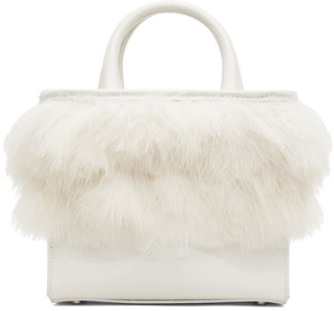 Torbica Blumarine Feather Patent Leather Top Handle Bag Bela | A4HHW047A, 0