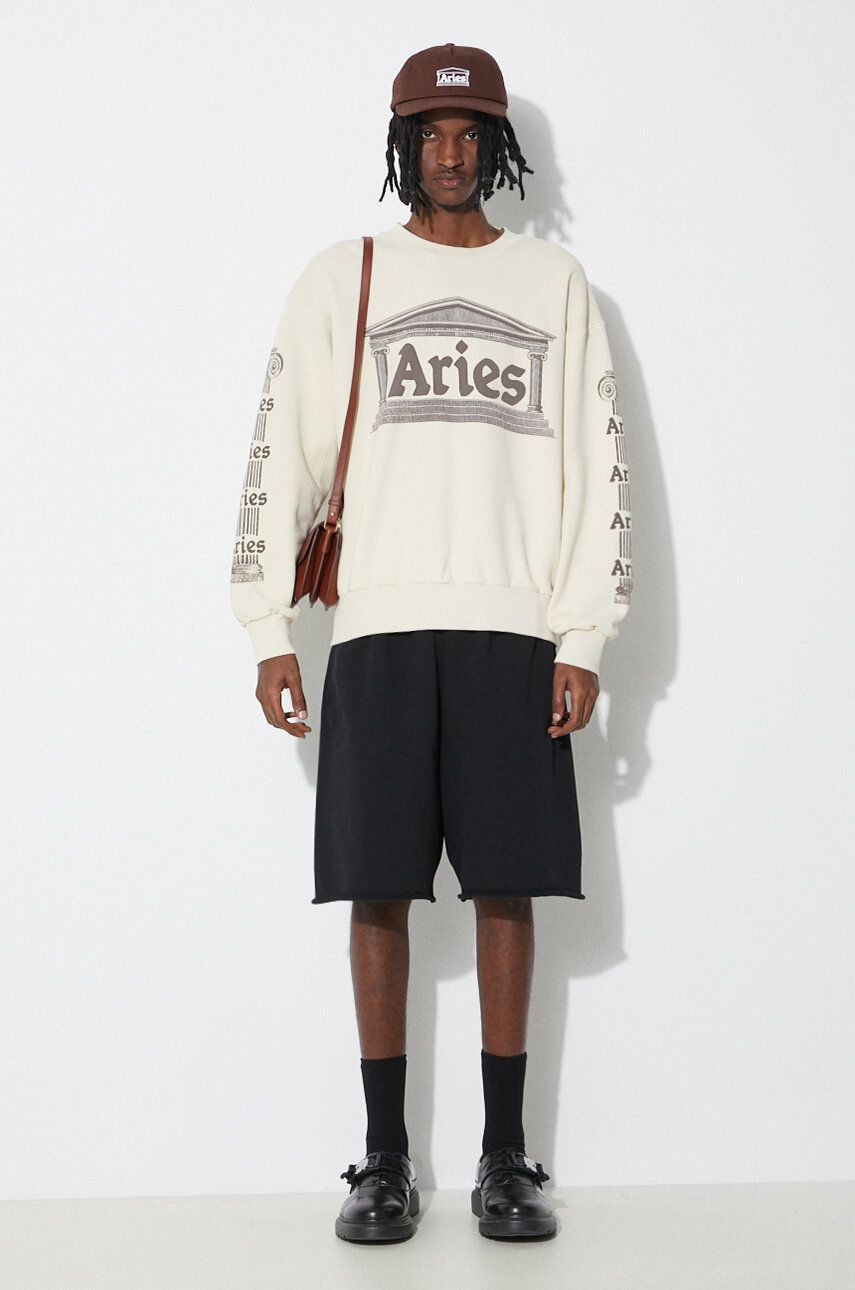Pulover Aries Ancient Column Sweatshirt Bež | SUAR20034, 1