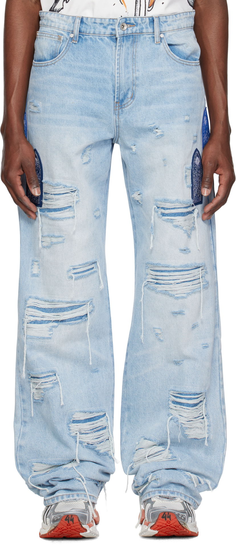 Kavbojke Who Decides War Who Decides War Side Patch Relaxation Jeans Modra | 1121040008SS25