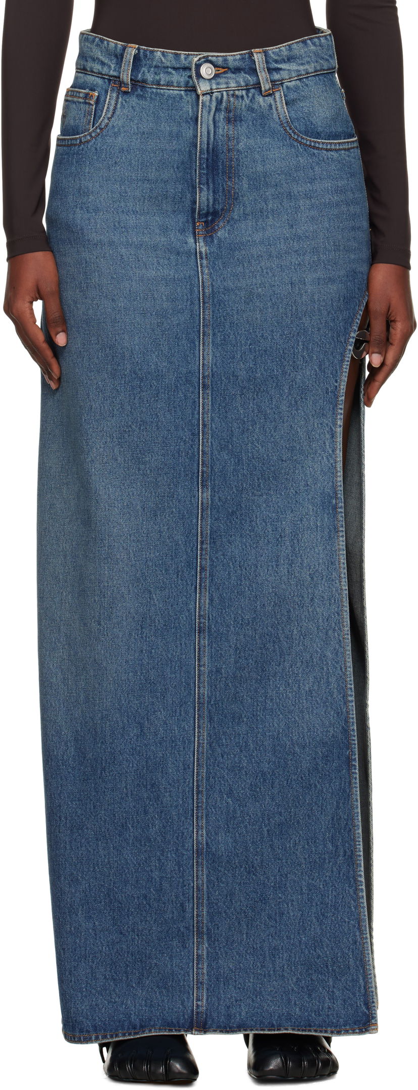 Krila Coperni Coperni Garter Belt Denim Maxi Skirt Modra | COPJ101F2014