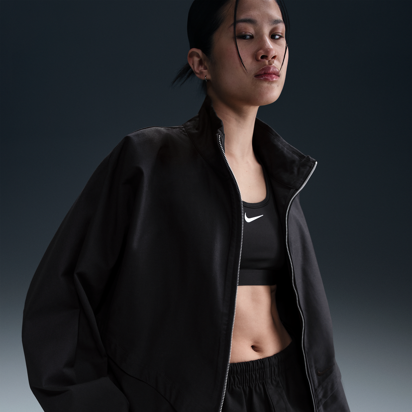 Vetrovka Nike Women's Relaxed-Fit Twill Jacket Windrunner Sportswear Collection Črna | HJ0314-010