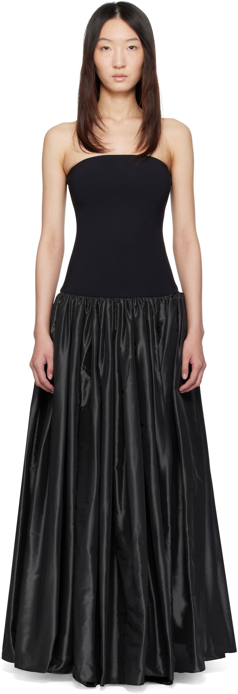 Obleke Coperni Coperni Bustier Princess Maxi Dress Črna | COPR195F3042