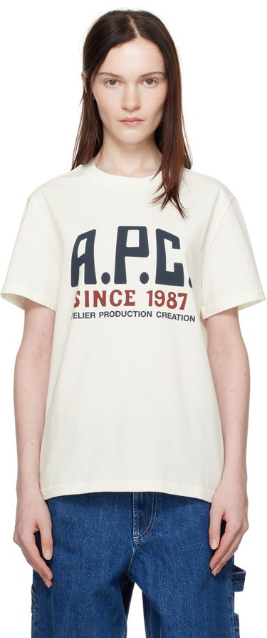 Majica A.P.C. Print Label T-Shirt Bela | COHBU-M26442, 0