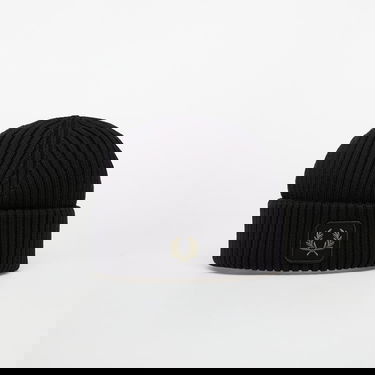 Beanie Fred Perry FRED PERRY Cotton Ribbed Beanie Črna | C1138 102, 0