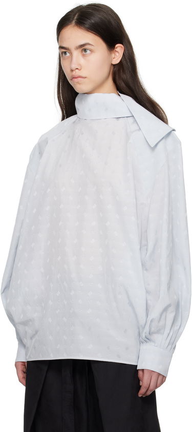 Srajce Marni Marni Viscose Jacquard Balloon Blouse Modra | TTMA0381A0 UTVA48, 3