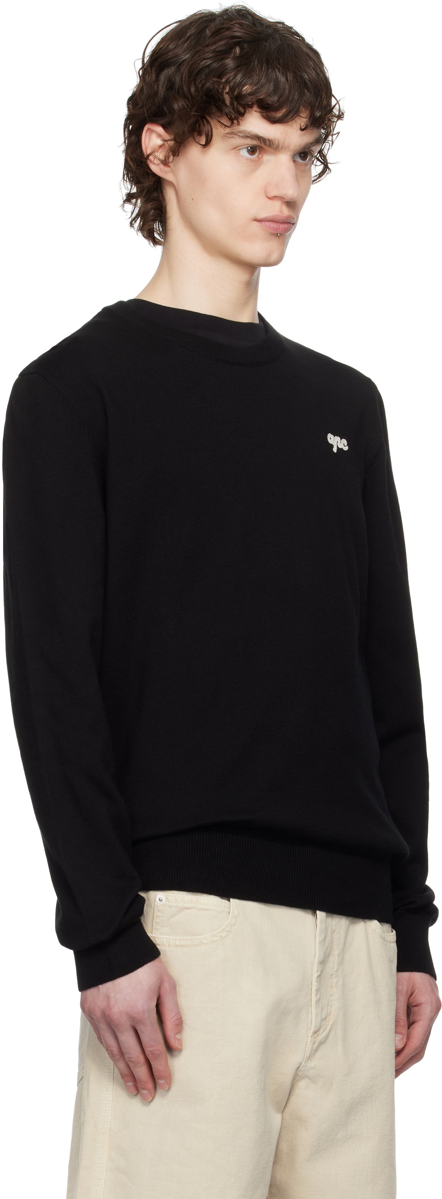 Pleteni pulover A.P.C. A.P.C. Neville Crewneck Sweater Črna | COGDK-H23394, 1