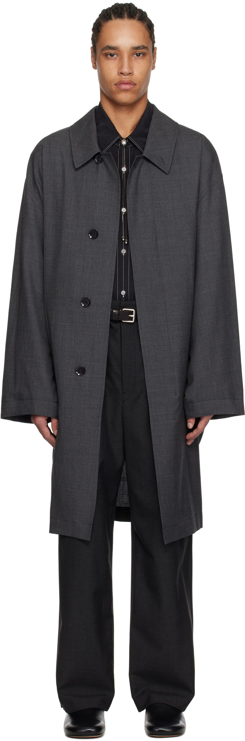 Plašči LEMAIRE LEMAIRE Light Tailored Coat Siva | CO1099 LF1386