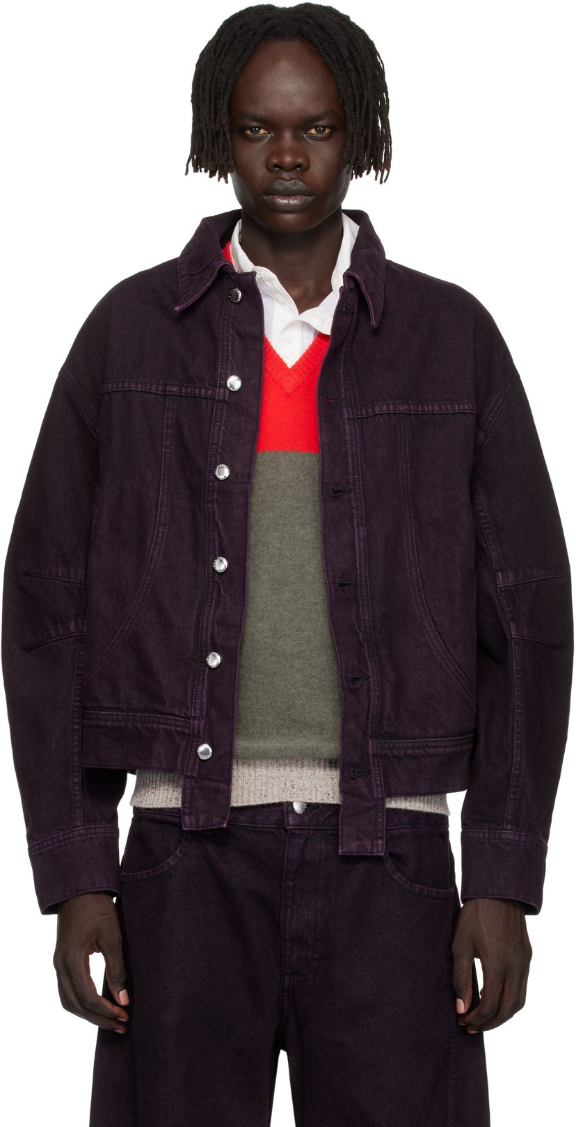 Jakna Eckhaus Latta Eckhaus Latta 'El Jacket Redux' Denim Jacket Lila | 1224-EL-PF25-A