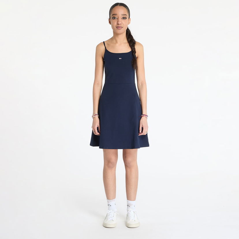 Obleke Tommy Hilfiger Tommy Jeans Essential Strap Dress Mornarica | DW0DW21354 C1G