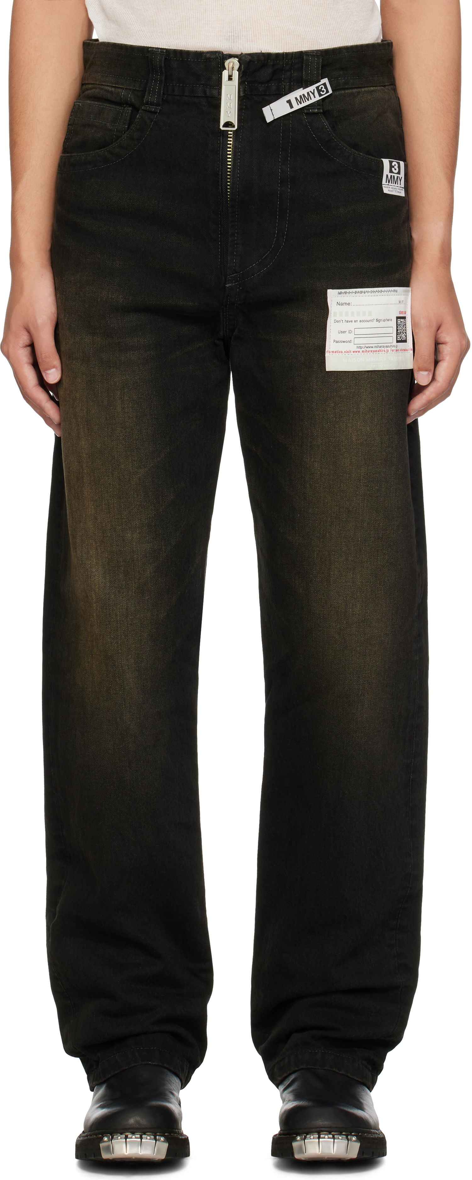 Kavbojke Maison MIHARA YASUHIRO Amateur Sewn Jeans Črna | A13PT022, 0