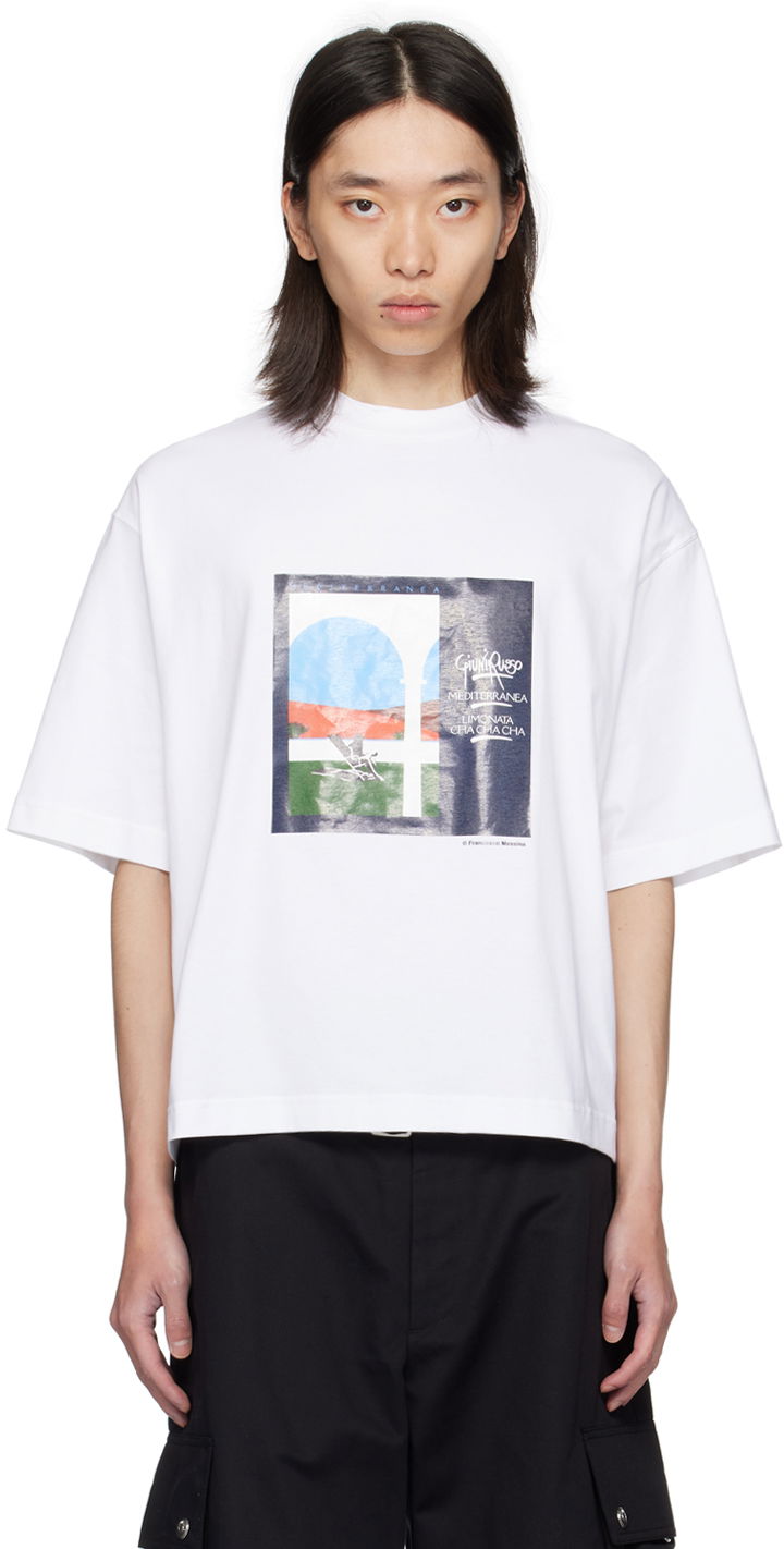 Majica Jacquemus White La Casa 'Le t-shirt Scesa' T-Shirt Bela | 24H246JS275-2453