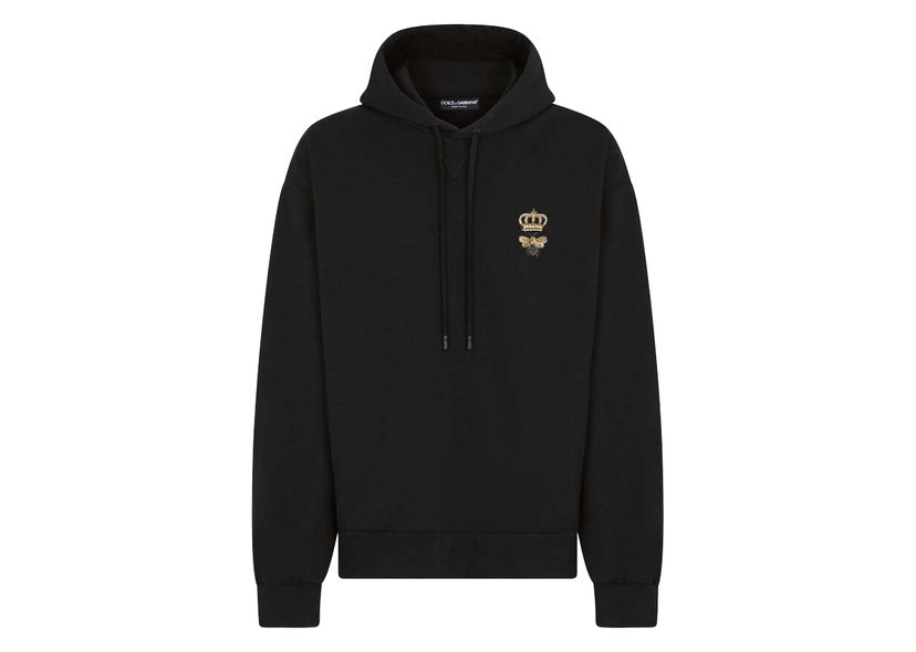 Pulover Dolce & Gabbana Jersey Embroidery Hoodie Black Črna | G9VC8ZHU7H9N0000