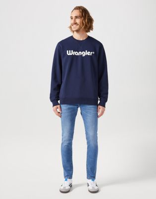 Pleteni pulover Wrangler Wrangler Logo Crew Sweatshirt Mornarica | 112350539:XXL