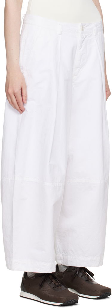 Hlače YMC YMC Deadbeat Wide-Leg Trousers Bela | Q4YAA, 1