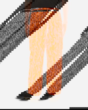 Cargo hlače ERL Flame Print Cargo Pants Oranžna | ERL08P006 1, 3