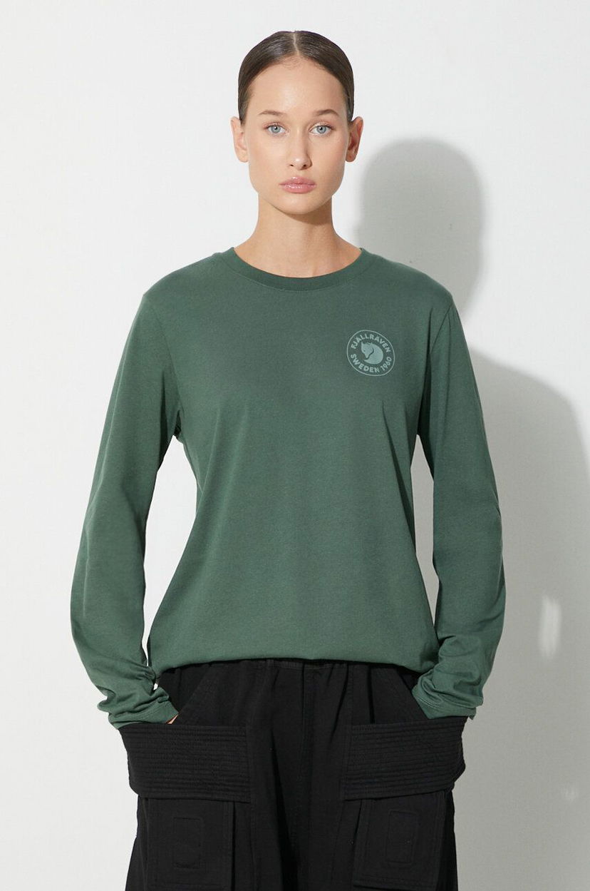 Majica FJÄLLRÄVEN 1960 Logo T-Shirt Long Sleeve Zelena | F86989.679