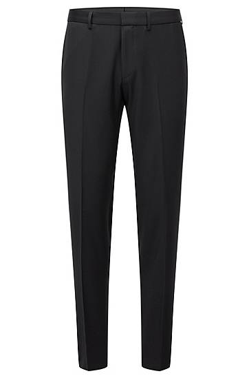 Hlače BOSS Extra-Slim Fit Virgin Wool Serge Suit Trousers Črna | 50469184