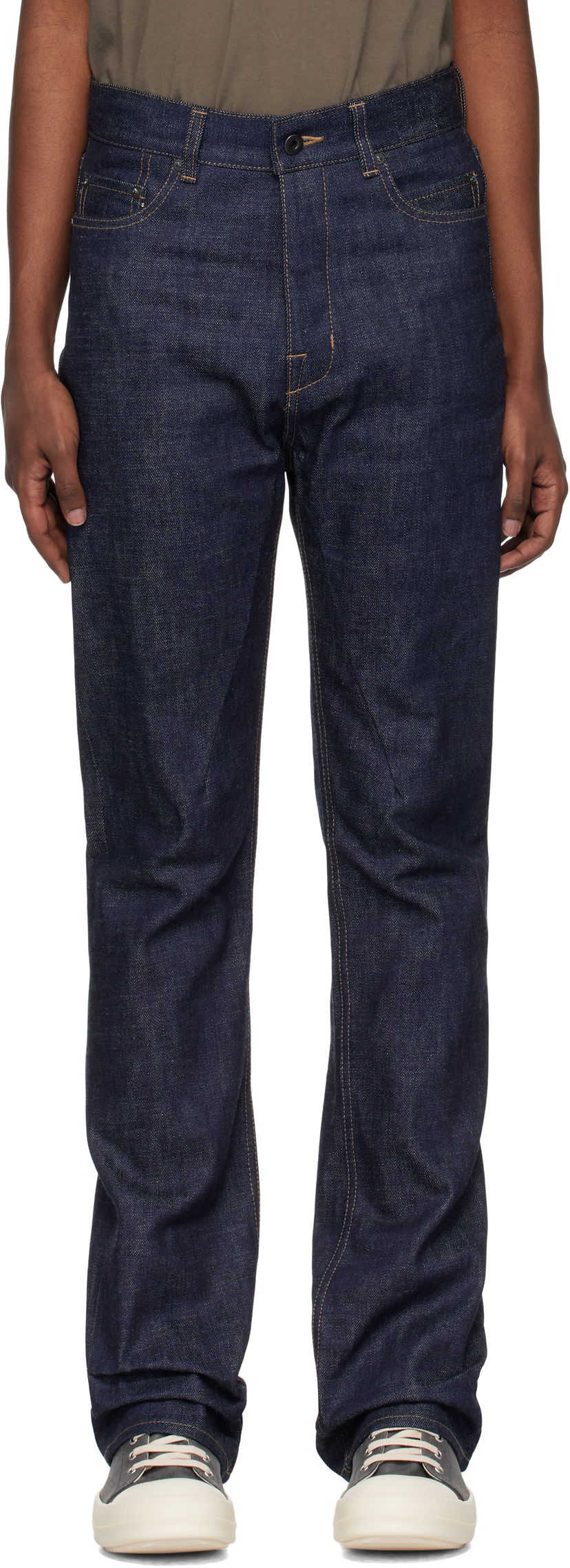 Kavbojke Rick Owens Porterville Jim Cut Jeans Mornarica | DL02D4395 RAWJP
