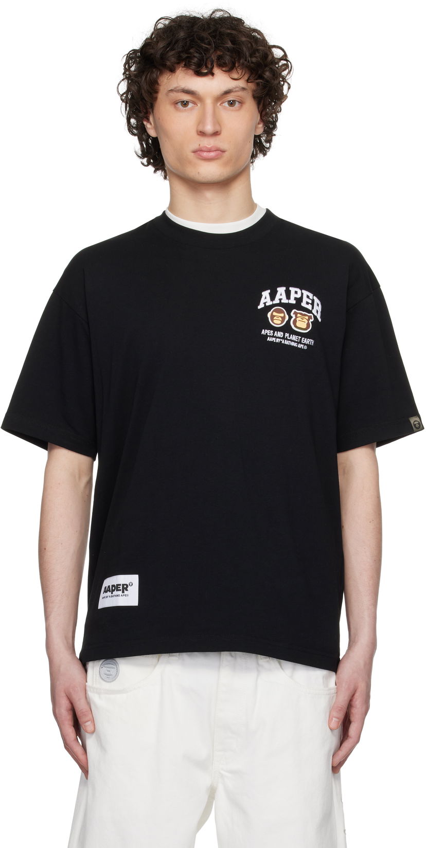 Majica AAPE by A Bathing Ape AAPE By A Bathing Ape 'AAPER' Logo Short Sleeve T-Shirt Črna | AAPTEM1611XXNBKX
