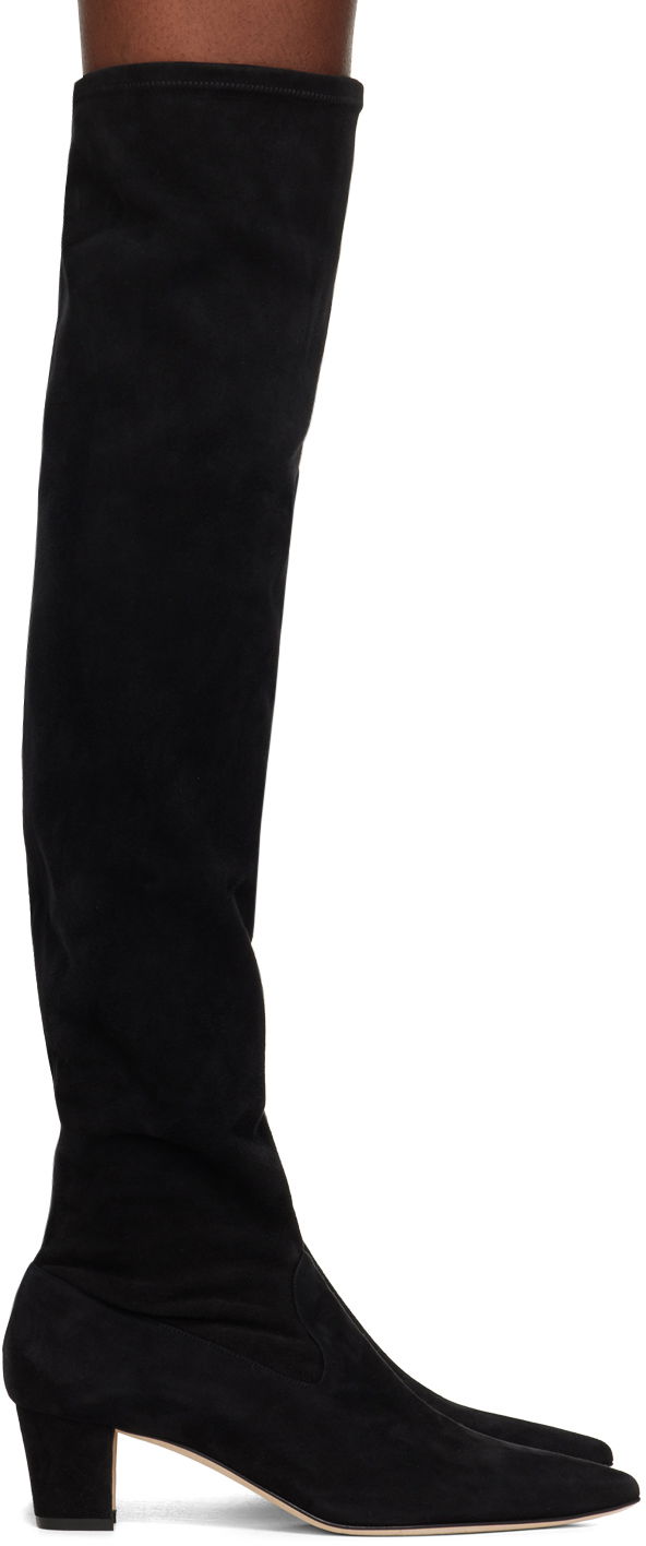 Oblačila Manolo Blahnik Manolo Blahnik Lupasca Suede Tall Boots Črna | 322-2306-0002