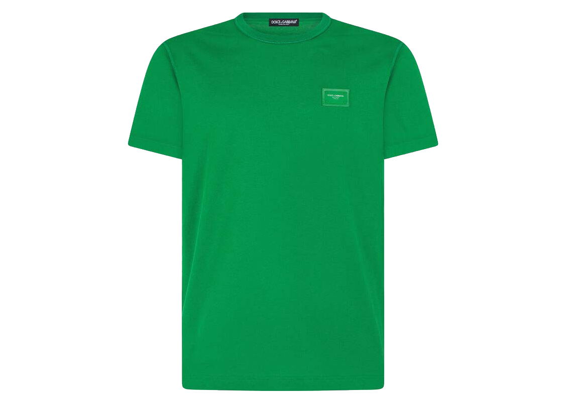 Majica Dolce & Gabbana Cotton Logoed Plaque T-shirt Green Zelena | G8KJ9TFU7EQV0396, 0