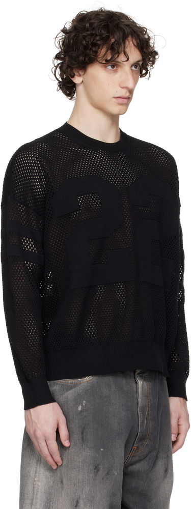 Pleteni pulover AMIRI AMIRI '22' Mesh Crewneck Sweater Črna | AMKNCW1040, 1