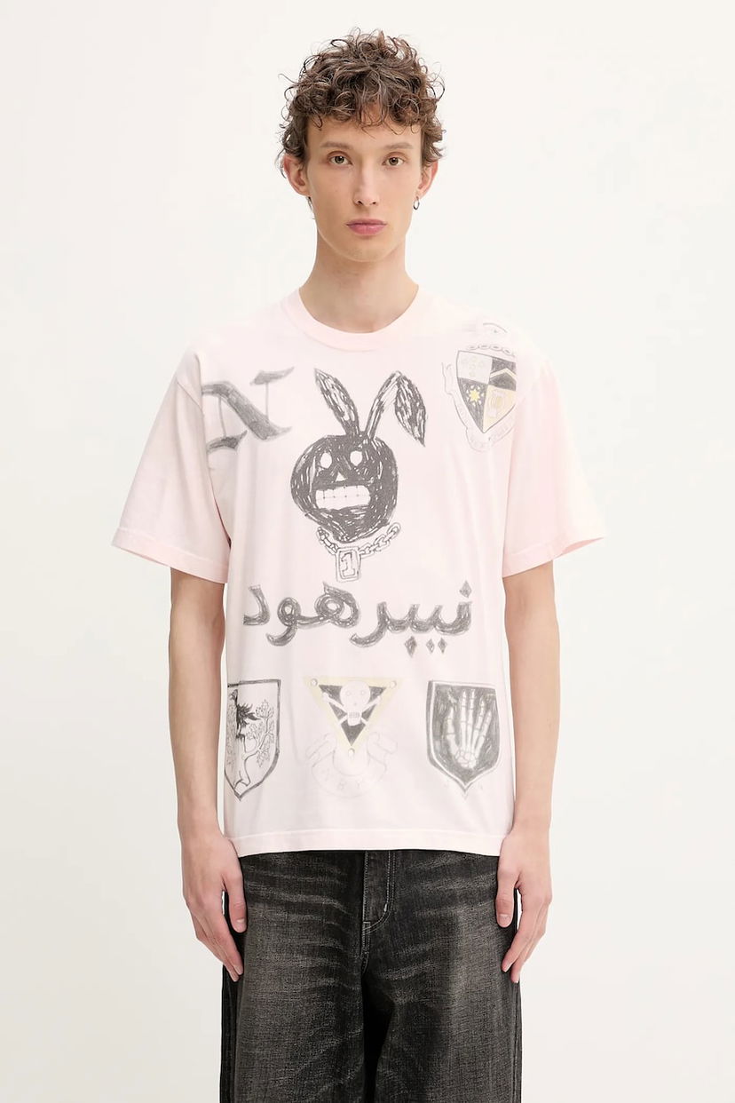 Majica Neighborhood NEIGHBORHOOD NH . TEE SS-17 Print T-Shirt Roza | 251PCNH.ST17
