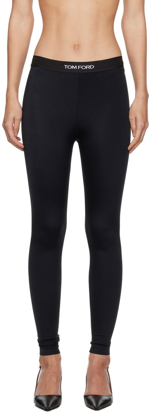Pajkice Tom Ford Intarsia Leggings Črna | PAJ096-JEX087