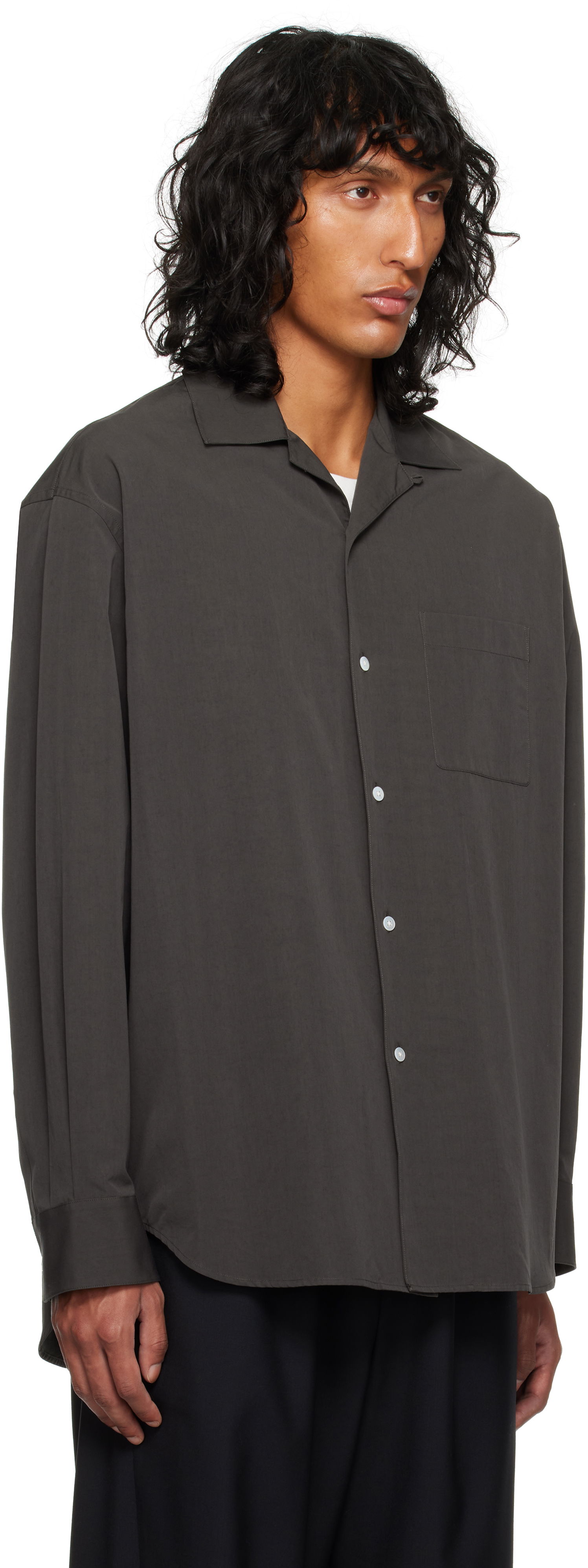 Srajce The Row Relaxed-Fit Button-Up Collared Shirt Siva | 777-W3495, 1