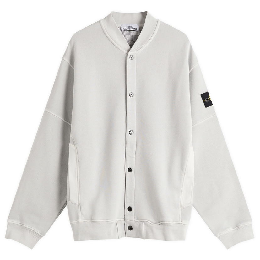 Pulover Stone Island Stone Island Old Effect Fleece Bomber Jacket, Size Large Siva | K1S156100034-V0161