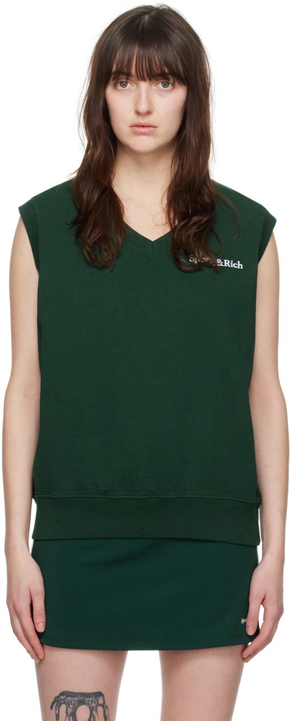 Telovnik Sporty & Rich Serif Vest Zelena | VNAW2313FO