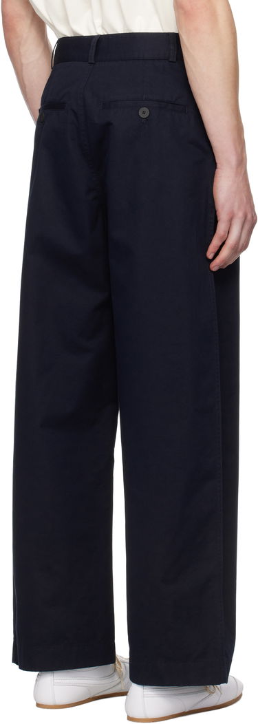 Hlače Studio Nicholson Studio Nicholson Bosworth Wide-Leg Trousers Mornarica | BOSWORTH SNM - 1297, 2