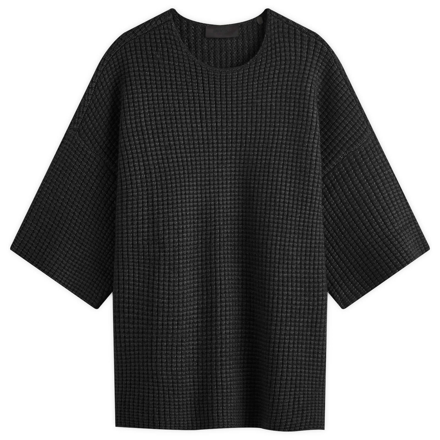 Pleteni pulover Fear of God Fear of God ESSENTIALS Heavy Waffle Short Sleeve Crew Sweat, Size X-Large Črna | 192BT246160F, 1