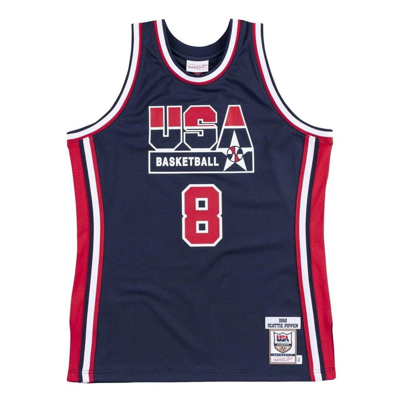 Dres Mitchell & Ness Mitchell & Ness Team USA 1992 Scottie Pippen Basketball Jersey Mornarica | AJY4CP18001-USANAVY92SPI