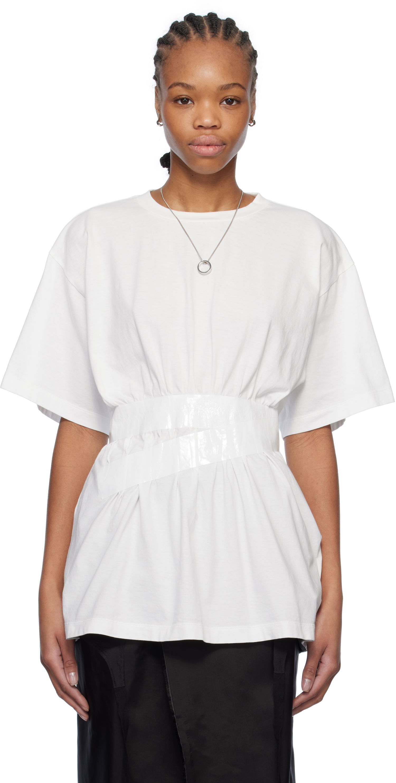Majica Maison Margiela MM6 Maison Margiela Taped Jersey T-Shirt Bela | S52GC0335 M20048, 0