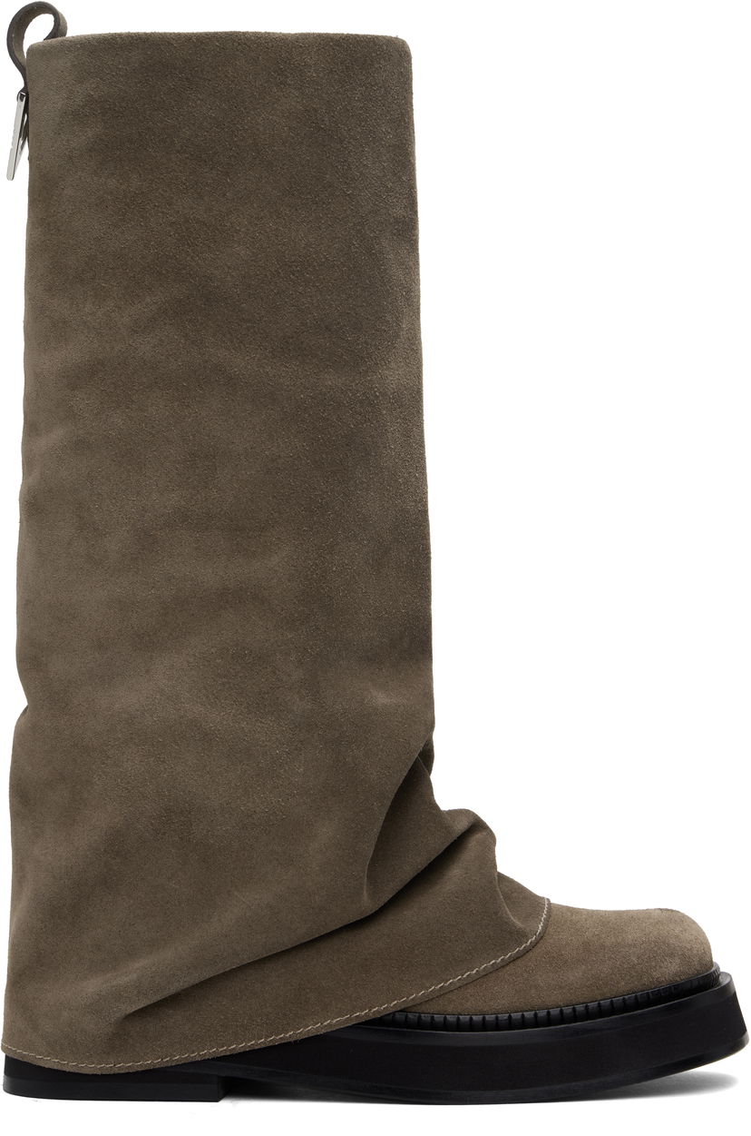Oblačila The Attico Attico Robin Suede Combat Boots Siva | 250WSH00798 LBT040AA
