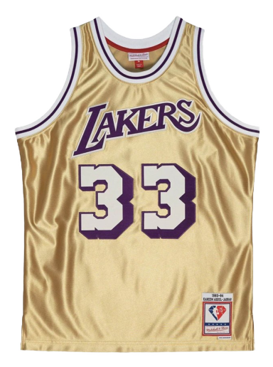 Dres Mitchell & Ness Los Angeles Lakers Kareem Abdul-Jabbar 75th Gold Swingman Jersey Kovinski | SMJY4398-LAL83KABGOLD